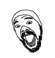 bam_margera beard excited hair islam mustache open_mouth soyjak variant:unknown // 436x465 // 61.8KB