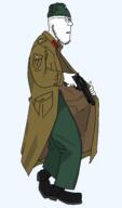 Advance_Wars beret clothes coat full_body gun hat revolver shading side_profile soldier subvariant:sideplier uniform variant:markiplier_soyjak // 2193x3712 // 131.8KB