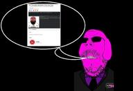 2soyjaks agent angry beard clothes dog ear glasses glowing greentext hair i_love janny mustache necktie open_mouth pink pink_skin red_face science snopes soyjak stubble subvariant:science_lover suit sunglasses text thought_bubble thrembo trend:glowie tshirt variant:gapejak variant:markiplier_soyjak // 2003x1370 // 486.5KB