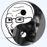 gigachad glasses nas:gigachad open_mouth soyjak stubble variant:soyak yin_yang // 526x521 // 132.3KB