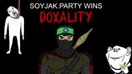 raid 3soyjaks Nothing_is_beyond_our_reach ack arm balaclava beer black_background blond blood bloodshot_eyes bowtie camouflage champagne closed_mouth clothes crying death dominos_pizza dox doxxed ear fatality full_body glass hair hand hanging headband holding_object mortal_kombat murder mustache nate negated open_mouth palestine palestinian red_eyes rope seal sharty smile sound soyjak soyjak_party stubble subvariant:muscular_chud suicide text text_to_speech tongue total_tranny_death tuxedo variant:bernd variant:chudjak variant:impish_soyak_ears video video_game weapon yellow_hair yellow_teeth // 1920x1080, 5.5s // 1.1MB