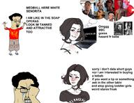 bbc black_men black_skin brown_skin curly_hair doomer_girl female girl glasses hooked_nose irl italy med medbug mediterranean moustache niggers open_mouth queen_of_spades rome shtiskin variant:chudjak waiter // 5976x4616 // 2.2MB