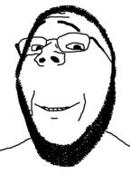 beard bushy_eyebrows closed_mouth glasses hair hairy smile subvariant:wholesome_soyjak variant:gapejak // 600x800 // 16.0KB