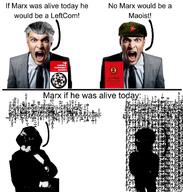 clothes communism eye hat karl_marx maoism meme red_star schizophrenia text variant:soyak zalgo // 1072x1127 // 501.8KB