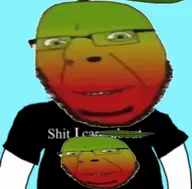 bald beard black_shirt blue_background clothes food fruit glasses looking_at_you mango smile stubble variant:cobson // 4096x4032 // 475.3KB