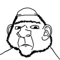 clothes ear frown hair hat islam scared soyjak stubble taqiyah unibrow variant:ishish_soyak_ears // 750x750 // 36.0KB