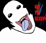 animated creepy creepypasta earrape flashing_lights hanging jeff_the_killer screaming smile soyjak tongue variant:bernd // 760x704, 9s // 508.6KB