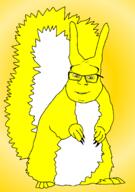 ear glasses gold golden hair hand series:animaljaks smile soyjak squirreljak subvariant:feralsquirrel teeth trend:squirreljakking variant:feraljak yellow_eyes yellow_hair // 1443x2048 // 147.1KB