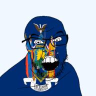 angry animal bird eagle flag flag:new_york glasses globe hair latin_text looking_at_you mustache new_york open_mouth soyjak state stubble sun teeth text transparent_background united_states variant:feraljak // 1500x1500 // 386.5KB