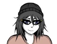 beanie clothes female glasses hair smile variant:soytan // 687x533 // 121.0KB