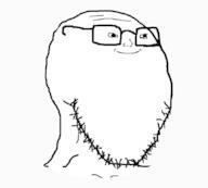 closed_mouth glasses small_eyes small_mouth smile soyjak stubble variant:soyak // 860x773 // 43.5KB