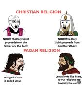 chad christianity filioque paganism priest variant:soyak wojak // 1620x1839 // 269.6KB