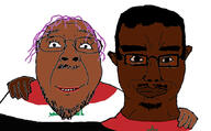 2soyjaks arab arabic_text beard black_skin brown_skin closed_mouth clothes country ear flag friendship glasses hair hand iraq morocco mustache purple_hair smile soyjak stubble subvariant:chudjak_front text tranny variant:bernd variant:chudjak // 860x534 // 279.6KB