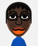 big_lips black_skin blue_shirt brown_skin freckles front_facing glasses grey_background jakparty_soy mii nigger nintendo subvariant:jartycuck subvariant:jartycuck_(not_hanging) trend:jartycuck variant:chudjak video_game white_sclera // 439x530 // 67.1KB