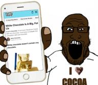 arm black_skin chocolate clothes glasses hand heart holding_object holding_phone i_love iphone open_mouth phone showing_something soyjak subvariant:phoneplier subvariant:phoneplier_vertical text variant:markiplier_soyjak // 2160x1884 // 1.4MB