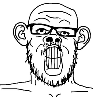 angry autism autistic bald clenched_teeth ear eyebrows forehead_lines glasses lips looking_up neck rage stubble subvariant:a24_ears teeth transparent_background variant:a24_slowburn_soyjak // 1024x1068 // 26.1KB