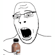 animated arm bottle glasses hand holding_bottle holding_object holding_soylent open_mouth plastic_bottle poyopoyo redraw soy soyjak soylent soylent_bottle stubble subvariant:nucob urouro variant:cobson // 292x400 // 499.6KB
