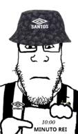 brazil closed_mouth clothes glasses hand hat holding_object neutral portuguese_text santos soccer soyjak stubble subvariant:neutralplier são_paulo text umbro variant:markiplier_soyjak // 601x1018 // 293.8KB