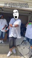 dance ext=mp4 fat glasses nigger open_mouth smile soyjak stubble variant:cobson wholesome // 576x1024, 14.8s // 2.5MB