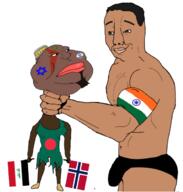 arabic bangladesh choking hindu hinduism holding_object india iraq islam judaism norway variant:chudjak variant:meximutt warrior-z_(user) // 583x612 // 162.9KB