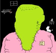 2soyjaks deltarune dog ear edit fat horror no_face stretched_chin stubble subvariant:wholesome_soyjak toby_fox tobyjak undertale variant:gapejak variant:greenpaintedfacejak // 1012x971 // 74.1KB