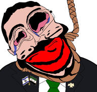 abu_mohammad_al_julani ack ahmed_al_sharaa aliased arab bloodshot_eyes coat_of_arms crying distorted flag flag:israel glasses hair looking_at_you noose pins red_eyes red_lips rope soyjak subvariant:jartycuck subvariant:patrick suicide syria trend:jartycuck trend:slopjak variant:chudjak water // 1125x1067 // 254.8KB
