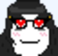 female glasses hair heart tanmoji variant:soytan // 32x31 // 663