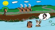 cloud crying doomer_girl grass horse horseback_riding knight poland polska polski reef river sky subvariant:feralsquirrel subvariant:impish_horse subvariant:wholesome_soyjak sun thought_bubble tree variant:cryboy_soyjak variant:feraljak variant:gapejak variant:impish_soyak_ears water wojak // 1458x809 // 286.6KB