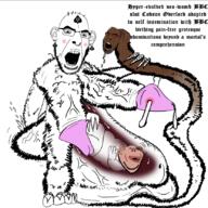 3soyjaks amerimutt bbc black_skin bloodshot_eyes blush brown_skin cum ear earring glasses hohol hoholcaust hyperpreg monster nose_piercing nsfw open_mouth pigger piggers_larping_as_aryan pregnant queen_of_spades soyjak stubble subvariant:impish_amerimutt tattoo text ukraine variant:cobson variant:impish_soyak_ears // 830x830 // 392.1KB