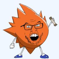 angry anime bobobo-bo_bo-bobo_(anime) don_patch full_body glasses holding_object mustache open_mouth soyjak stubble variant:feraljak // 1300x1300 // 73.1KB