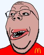 amerimutt black_sclera glasses mcdonalds mutt mutt_lips raised_eyebrows series:muttverse subvariant:gapemutt teeth variant:gapejak // 800x1000 // 19.2KB