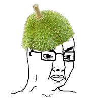 closed_mouth clothes durian food foodjak fruit glasses hat soyjak variant:chudjak // 459x505 // 46.7KB