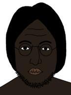 black_skin eyebrows forehead_lines glasses hair mouth_closed negro nigger nose soyjak stubble variant:lennonjak // 144x192 // 16.4KB