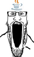 glasses java open_mouth soyjak stretched_mouth stubble technology variant:markiplier_soyjak // 596x1008 // 158.8KB