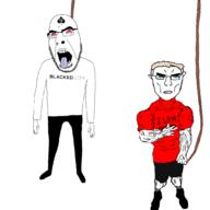 2soyjaks ack anhero blacked hanging lynching subvariant:chudjak_front subvariant:unbotheredchud variant:chudjak variant:cobson // 1080x1080 // 203.2KB