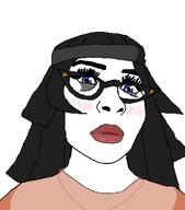 beanie beautiful blue_eyes closed_mouth eyebrows eyelashes female glasses lips long_hair makeup nose stare subvariant:female_cobson variant:cobson variant:soytan white_skin // 962x1094 // 47.0KB