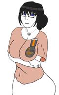 cleavage closed_mouth clothed female femjak front_facing glasses hair huge_ass large_breasts skirt smile subvariant:soygirl that_one_fucking_picture_of_nate_being_a_smug_little_bastard variant:soytan // 956x1525 // 237.5KB