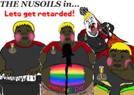 badge band blood blush brown_nate brown_skin chainsaw double_chin drum_set fat furry gay gay_flag glasses gray_shirt guitar hand_on_chin hand_upon_chin hands_behind_back instrument lets_get_retarded microphone nate_higgers nigger nosebleed nusoi obese open_mouth piano pride_flag rainbow_flag retard retarded sharty soyteen subvariant:hunky_twink_sex_machine subvariant:thinklicia tear thinking variant:alicia variant:bernd white_skin wobble yellow_hair // 2100x1500 // 1.5MB