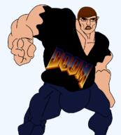 barneyfag buff clothes doom full_body glasses hair lee_goldson looking_at_you mustache my_little_pony subvariant:chudchud subvariant:unbotheredchud transparent_background variant:chudjak // 1170x1297 // 279.0KB