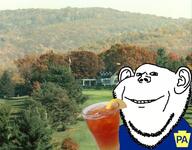 badass badge clothes ear flag food iced_tea irl_background keystone_symbol latrobe lemon pennsylvania smile soyjak stubble tree united_states variant:impish_soyak_ears // 1200x937 // 515.4KB