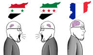 3soyjaks big_brain brain closed_mouth clothes flag flag:france flag:syria flag:syria_opposition glasses looking_to_the_left map meme neutral open_mouth side_profile small_brain smile soyjak stubble subvariant:neutralplier subvariant:sideplier syria variant:markiplier_soyjak white_background // 1170x695 // 102.7KB