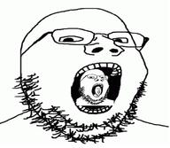 glasses multiple_soyjaks no_eyebrows open_mouth soyjak stubble variant:gapejak vore // 6608x5752 // 446.2KB