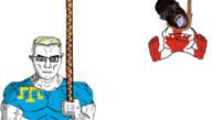 2soyjaks ack aryan bloodshot_eyes brown_eyes canada chud clitty clitty_leakage clittycel clothes crimean_tatar crossed_arms crying flag:canada flag:crimean_tatar foot full_body glasses hanging holding_object holding_rope noose open_mouth pajeet rope shitskin sloptranWNBAG_(namefag) subvariant:chudjak_front subvariant:muscular_chud variant:chudjak // 2656x1511 // 670.3KB