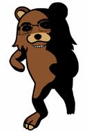 animal bear biting_lip closed_mouth creepy full_body glasses ominous pedobear soyjak subvariant:hornyson variant:cobson // 527x800 // 77.7KB