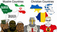 5soyjaks ak-47 beard blue_eyes brown_skin catholic catholicism christian_cross christian_identity christianity clothes country crusader eyes flag flag:afghanistan flag:greece flag:iran flag:jesus flag:romania flag:saudi_arabia flag:ukraine flies geography glasses goat great_helm gunreat hat helmet islam islamic knight knights_templar mouth_open orthodox orthodox_cross quran roman_catholic stubble subvariant:muscular_chud subvariant:tetojak tmd total_mudslime_death trend:aryan variant:chudjak variant:feraljak variant:ishish_soyak_ears variant:soyak yellow_hair // 1920x1080 // 424.9KB