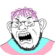 ear eyebrows glasses open_mouth soyjak stubble subvariant:ukropson tranny troon variant:cobson // 721x720 // 121.8KB