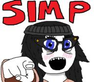 BRIMMIEST_COMMENTS_SECTION☣️☣️☣️_DO_NOT_ENTER☣️☣️☣️ beanie blue_eyes blush clothes female glasses hair hand hat no_nose open_mouth pointing pointing_at_viewer simp soyjak text variant:soytan // 436x382 // 14.8KB