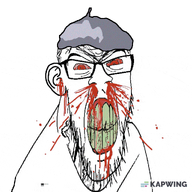 animated blood conspiracy conspiracy_theory ext=gif insane rainbow schizophrenic subvariant:feralrage tinfoil_hat variant:feraljak yellow_teeth // 1024x1024 // 3.5MB