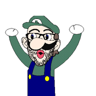 animated big_nose brown_hair cap clothes dance ear full_body glasses hair hat luigi moving mustache nintendo open_mouth soyjak stubble thick_eyebrows variant:nojak video_game weegee white_skin // 536x329 // 67.7KB