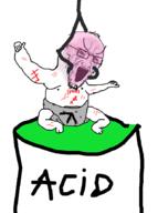 (you) acid aphex_twin bloodshot_eyes bruise child_abuse clothes crying diaper fat full_body glasses lambda open_mouth purple_skin soyjak stubble text tongs torture total_cracker_death variant:soyak vat // 656x879 // 93.0KB